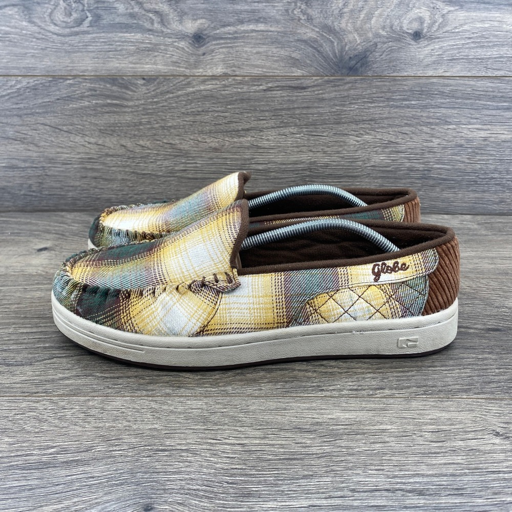 Globe Australia Mens Plaid Corduroy Slip On Moc Toe Loafers 10.5 Insole